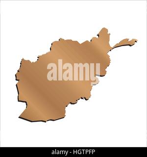 3D Vektor Afghanistan Perle Mercator Umriß Stock Vektor