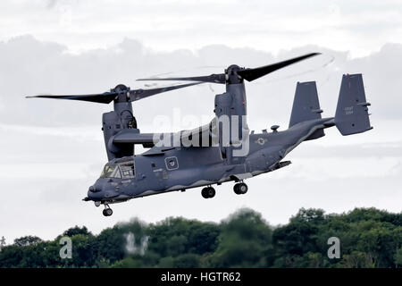 Ein United States Air Force, 7. Special Operations Squadron, Bell Boeing CV-22 Osprey basierend auf RAF Mildenhall, Suffolk, England. Stockfoto