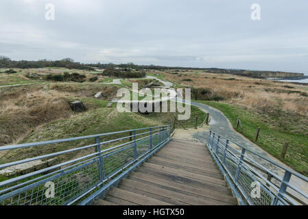 Pointe Du Hoc in der Normandie, Website der Ranger Invasion während des zweiten Weltkriegs in Frankreich Stockfoto