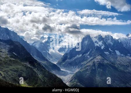 Mer de Glace - der größte Gletscher in Frankreich. Stockfoto