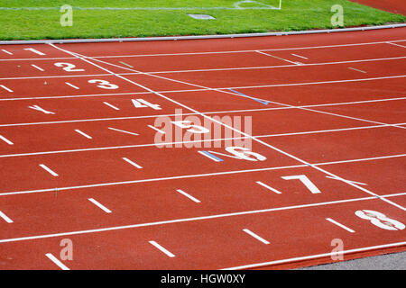 Leichtathletik-Bahnen auf dem richtigen Weg Stockfoto