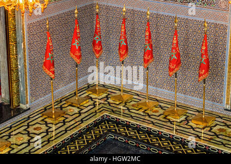 Im Inneren des Mausoleums von Mohammed V Rabat Marokko Stockfoto