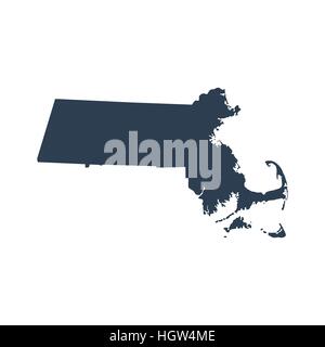 Karte der US-Staat Massachusetts Stock Vektor