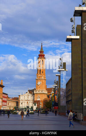 Zaragoza, Kathedrale La Seo, Basilica del Pilar Square, Saragossa, Aragon, Spanien. Stockfoto