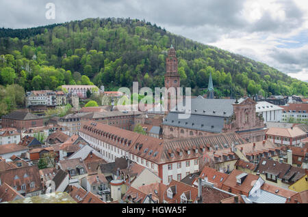 Jesuiten-Kirche in der Altstadt von Heidelberg, Rhein-Neckar, Kurpfalz, Odenwald, Heidelberg, Altstadt, Baden-Württemberg, Deutschland Stockfoto