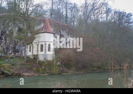 Kleine Kapelle in der Nähe von Doerzbach namens St. Wendel, Baden-Württemberg, Deutschland, Heilbronn-Franken, Hohenlohe Region, Dörzbach-Hohebach, Jagst Valley Stockfoto