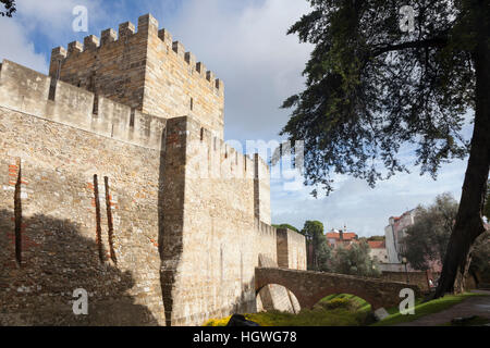 Lissabon, Portugal: Zentrale Anreicherung von São Jorge Castle. Stockfoto