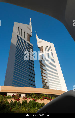 Emirates Towers, Dubai, Vereinigte Arabische Emirate Stockfoto