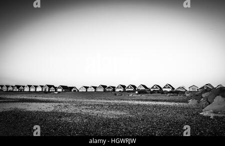 Hengistbury Kopf in Dorset in schwarz in weiß Stockfoto