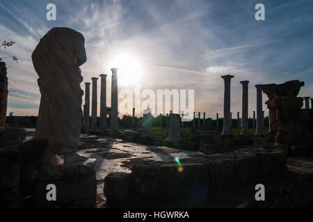 Römer Ruinen der Stadt Salamis in der Nähe von Famagusta, Nordzypern. Stockfoto