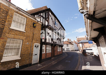 39 und 41 Strand Street Sandwich, Kent, früher bekannt als Pilgerhaus) ist ein 14. bis 16. Jahrhundert Holz gerahmt Tudor-Gebäude Stockfoto