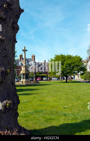 Frühlingssonne auf College Green, die Kathedrale von Gloucester, Gloucestershire, England, Grossbritannien, Europa Stockfoto