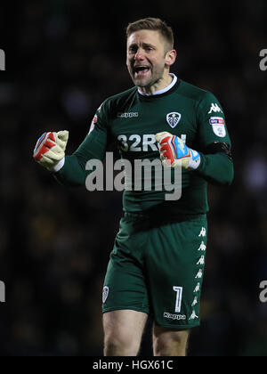 Leeds United Torhüter Robert Green feiert nach dem Schlusspfiff während der Himmel Bet Meisterschaft match an der Elland Road, Leeds. Stockfoto