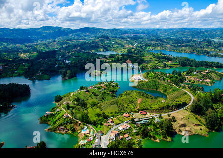 Panoramablick vom Rock Guatape in Medellin, Kolumbien Stockfoto