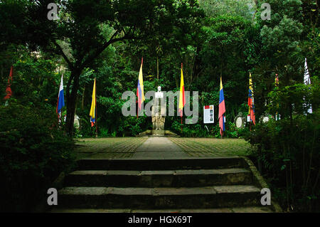 Eine Statue im Garten von der Quinta de Bolivar in Bogota. Stockfoto