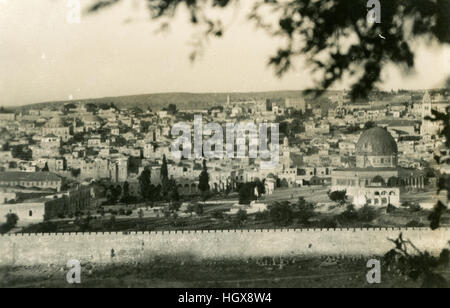 Blick von der Ölberg in Jerusalem Blick auf die Kuppel, der Felsendom, Arabisch Qubbat al-Ṣakhrah, Heiligtum in Jerusalem erbaut durch die Umayyaden-cal Stockfoto