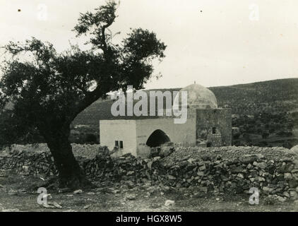 Grab Rahels, Jerusalem, Palästina, Israel, 1946, Bethlehem, Kever Rachel, West Bank, Vintage, Schwarz und Weiß, Qubr Rāḥīl, Qever Raḥel, Stockfoto