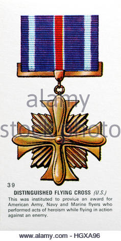 Distinguished Flying Cross, amerikanische Medaille für Heer und Marine Piloten für Heldentaten gegen den Feind Stockfoto