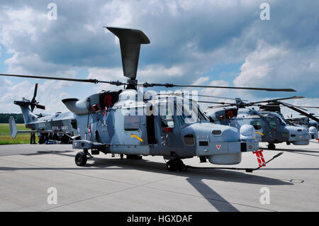Hubschrauber, Augusta Westland Wildkatze HMA2, Royal Navy, ILA, Berlin-Schönefeld, Deutschland Stockfoto