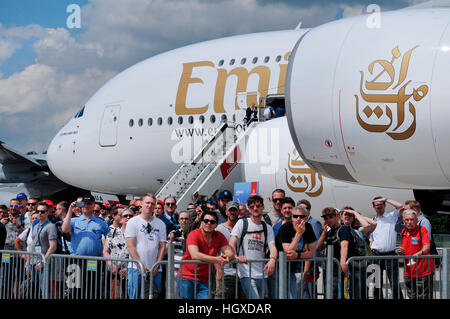 Besucherausweis, Airbus A380, ILA, Berlin-Schönefeld, Deutschland Stockfoto