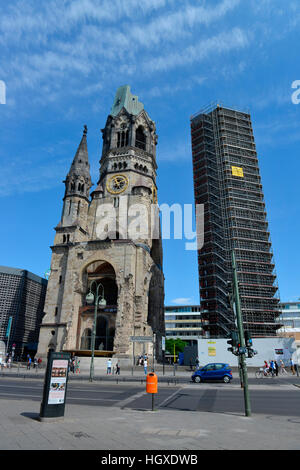 Kaiser-Wilhelm-Gedaechtniskirche, Breitscheidplatz, Charlottenburg, Berlin, Deutschland Stockfoto