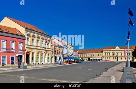 Koprivnica-Straße-Stadt und Architektur, Podravina, Kroatien Stockfoto