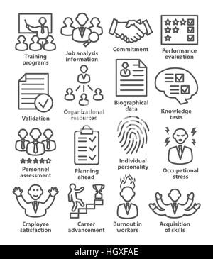 Business Management-Symbole im Linienstil. Pack 23. Stock Vektor