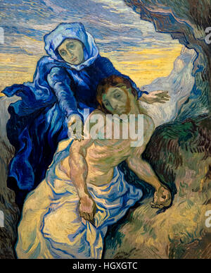 Pieta, nach Delacroix, von Vincent van Gogh, 1889, Niederlande, Europa Stockfoto