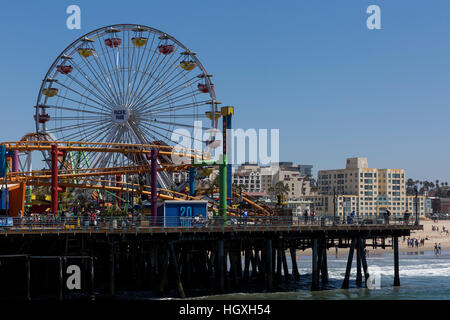 Santa Monica Pier. August 2016. Los Angeles, Kalifornien, Vereinigte Staaten von Amerika Stockfoto