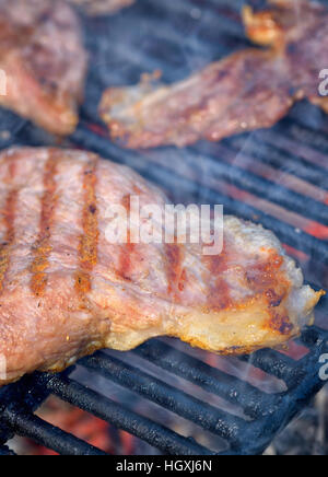 Schweinekoteletts vom Grill Barbecue Stockfoto