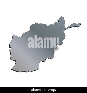 3D Vektor Afghanistan Aluminium Umriß Mercator Stock Vektor