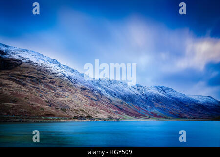 wilde Landschaft in Glencoe im Winter in Schottland Stockfoto