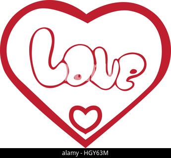 Handgezeichnete Typografie inspirierende Wort Liebe. Für Grußkarten, Valentine s Day, Hochzeit, Poster, Drucke oder Wohnaccessoires. Stock Vektor