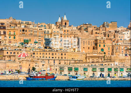 Befestigte Stadt Valletta Malta Stockfoto