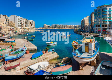 St. Julians Bucht Malta Stockfoto