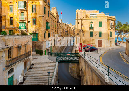 Straße in Valletta Malta Stockfoto