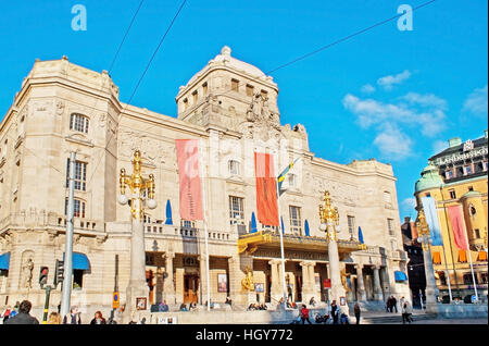 Das Jugendstil-Gebäude von dem königlichen dramatischen Theater, am Nybroplan (neue Brücke Platz) Stockfoto