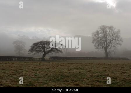 Foggy Tag auf Wales und trübe Sonne diese erstaunliche Landschaft Nationalparks Stockfoto