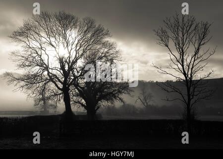 Foggy Tag auf Wales und trübe Sonne diese erstaunliche Landschaft Nationalparks Stockfoto