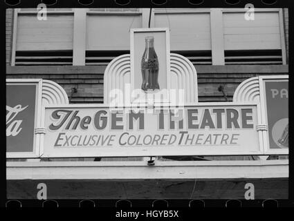 Melden Sie sich über Bewegtbild Theater für Afro-Amerikaner. Stockfoto