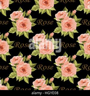 Nahtlose floralen Muster mit Rosen Stock Vektor