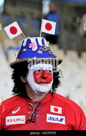 Nantes, Frankreich. 13. Januar 2017. 25. Welt Handball WM Frankreich gegen Japan.supporter japan Credit: Laurent Lairys/Agence Locevaphotos/Alamy Live News Stockfoto