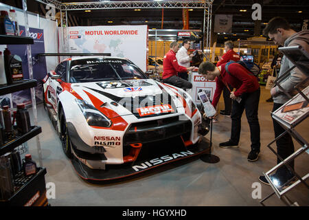 Birmingham, UK 14. Januar 2017 stehen Motul Öl hat einen Nissan GTR GT3-Rennwagen auf dem Display © Steven Reh/Alamy Live News Stockfoto