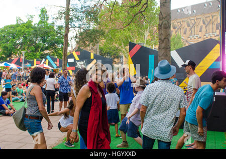 Sydney Australien 14. Januar 2017: Sydney Festival "Meriton Festival Village" im Hyde Park, Sydney. © Mjmediabox/Alamy Live-Nachrichten Stockfoto