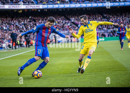 Barcelona, Katalonien, Spanien. 14. Januar 2017. FC Barcelona ANDRE GOMES in Aktion während der LaLiga Spiel zwischen FC Barcelona und UD Las Palmas im Camp Nou Stadion in Barcelona Credit: Matthias Oesterle/ZUMA Draht/Alamy Live News Stockfoto