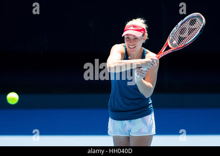 Angelique Kerber Deutschlands während der 2017 Australian Open in Melbourne Park, Australien Stockfoto