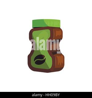 Kaffee Glas Glas Paketsymbol im Cartoon-Stil, die isoliert auf weißem Hintergrund Stock Vektor