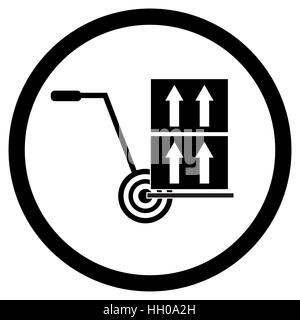 Symbol-Lieferung-Last. Lieferung-Transport mit Trolley. Vektor-illustration Stockfoto