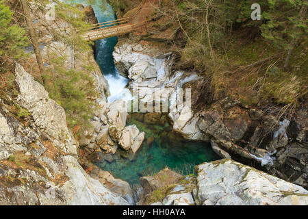 Genova-Tal, Sarca Flusses Naturpark Adamello-Brenta, Italien Stockfoto