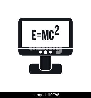 Monitor mit Einstein Formel Symbol, einfachen Stil Stock Vektor